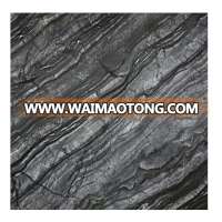 Chinese Natural black stone Ancient wood marble slab for countertop and floor