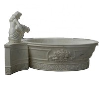 Luxury free standing White stone marble statue bathtub