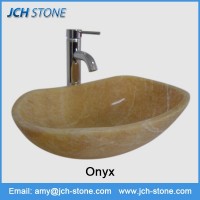 Factory price polished honey onyx stone wash basin